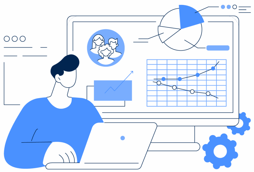Illustrationen_New_Blue_Power-BI Illustration eEvolution Power BI - Contentpack